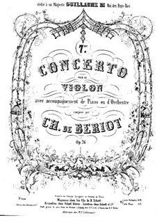 Violin Concerto No.7, Op.76: Score for two performers, Parte de solo by Charles Auguste de Beriot