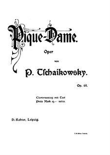 Complete Opera: gravação piano-vocal (texto alemão) by Pyotr Tchaikovsky