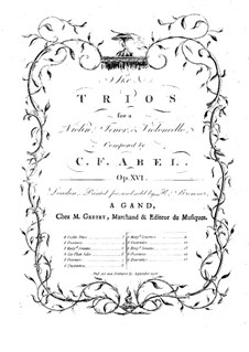 Six String Trios, Op.16: parte violoncelo by Carl Friedrich Abel