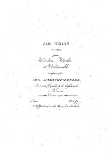 Six String Trios, Op.9: parte do violino by Johann Georg Albrechtsberger