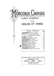 Plainte d'amour. Melodia for Violin and Piano: Plainte d'amour. Melodia for Violin and Piano by Alphonse Tellier