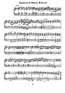 Sonata for Keyboard in D Minor, H 60 Wq 65:24: Sonata for Keyboard in D Minor by Carl Philipp Emanuel Bach