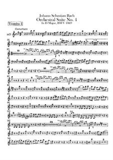 Orchestral Suite No.4 in D Major, BWV 1069: parte trompetas by Johann Sebastian Bach