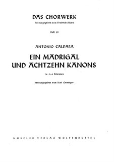 Madrigal and Eighteen Canons: Madrigal and Eighteen Canons by Antonio Caldara