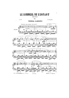 Le sommeil de l'enfant, Op.35: Para Piano by Teresa Carreño