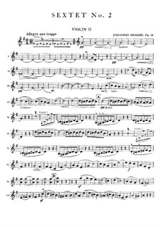 String Sextet No.2 in G Major, Op.36: violino parte II by Johannes Brahms