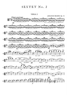 String Sextet No.2 in G Major, Op.36: viola parte I by Johannes Brahms