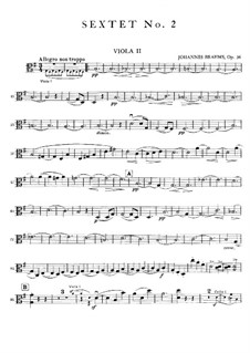 String Sextet No.2 in G Major, Op.36: viola parte II by Johannes Brahms