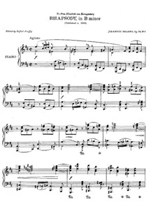 Two Rhapsodies, Op.79: rapisodia No 1 by Johannes Brahms
