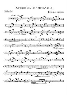 Complete set: parte violoncelo by Johannes Brahms