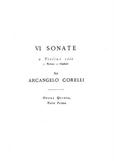 Sonatas No.1-6: partitura completa by Arcangelo Corelli