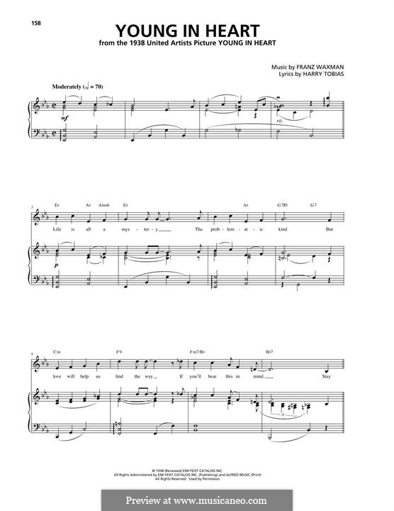 Young in Heart: Para vocais e piano (ou Guitarra) by Harry Tobias, Franz Waxman
