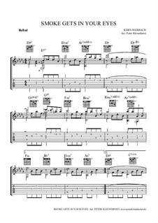 Smoke Gets in Your Eyes (from 'Roberta'): For acoustic guitar with tab by Jerome Kern