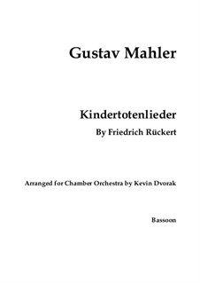 Kindertotenlieder (Songs on the Death of Children): For voice and chamber ensemble – parts by Gustav Mahler