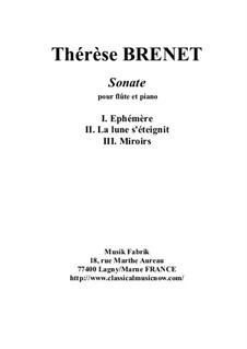 Sonata for flute and piano: Sonata for flute and piano by Thérèse Brenet