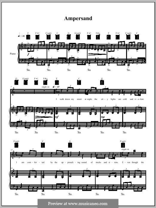 Ampersand: Para vocais e piano (ou Guitarra) by Amanda Palmer