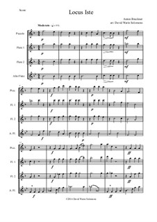 Locus Iste, WAB 23: For flute quartet (piccolo, two flutes and alto flute) by Anton Bruckner