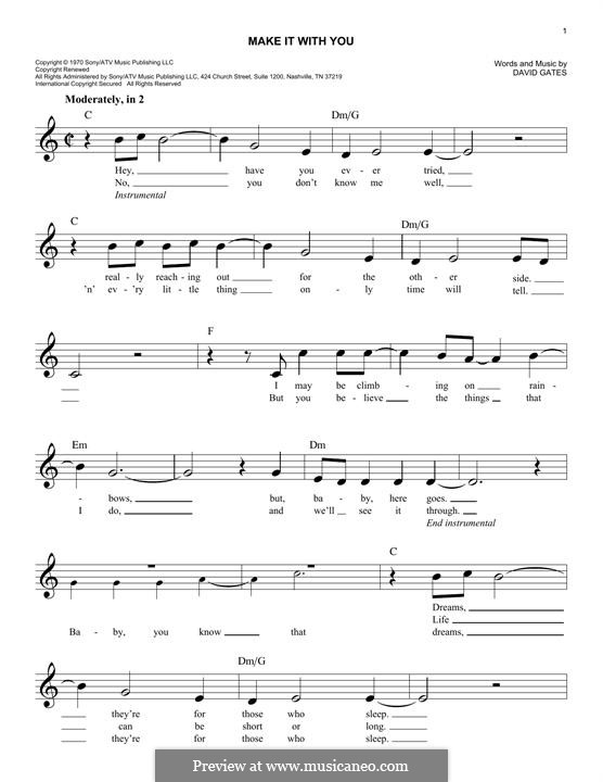 Make It with You (Bread): melodia by David Gates