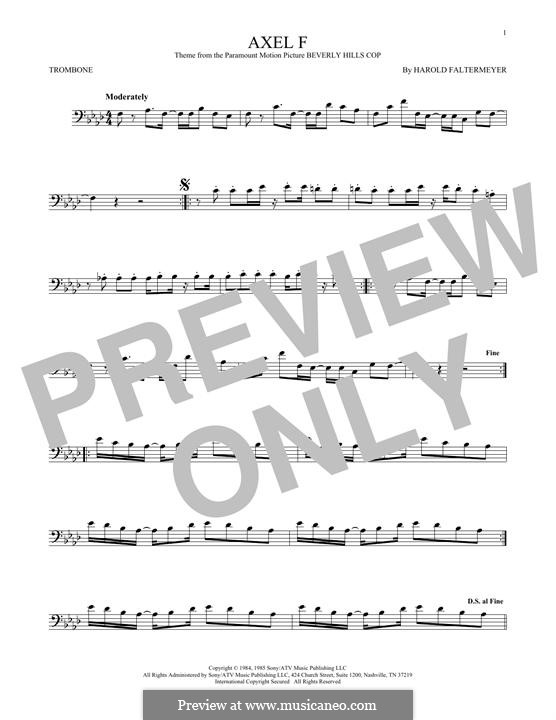 Axel F (from Beverley Hills Cop): para trombone by Harold Faltermeyer