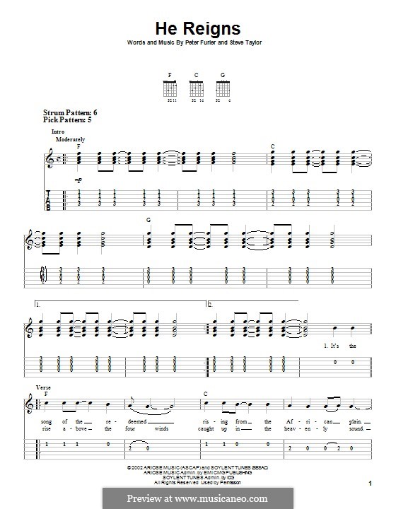 He Reigns (Newsboys): Para guitarra com guia by Peter Furler, Steve Taylor