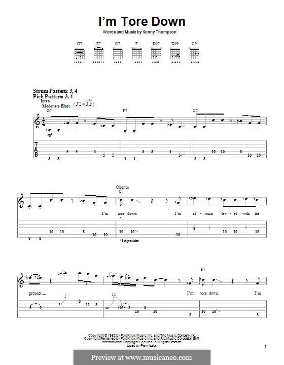 I'm Tore Down (Eric Clapton): Para guitarra com guia by Sonny Thompson
