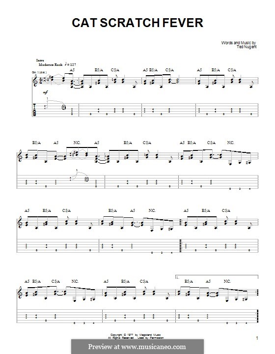 Cat Scratch Fever: Para guitarra com guia by Ted Nugent