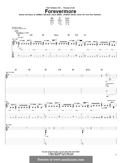 Forevermore (Shadows Fall): Para guitarra com guia by Brian Fair, Jason Bittner, Jonathan Donais, Matthew Bachand, Paul Romanko