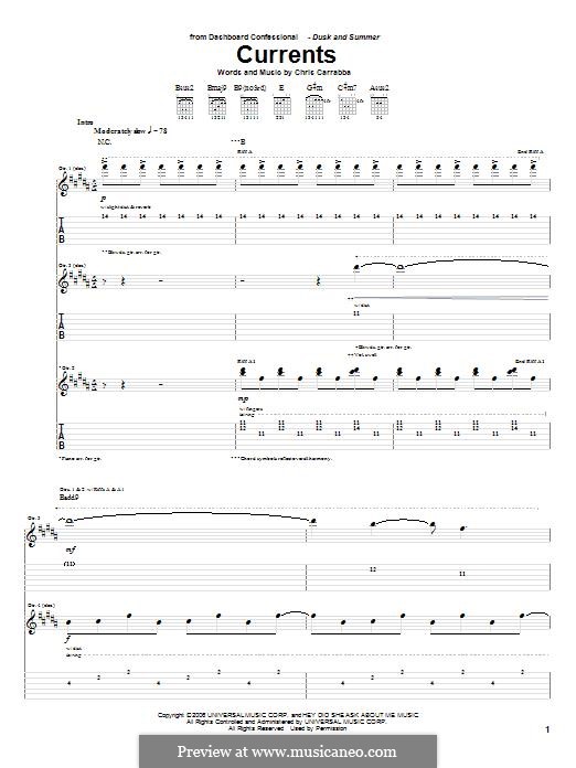 Currents (Dashboard Confessional): Para guitarra com guia by Chris Carrabba
