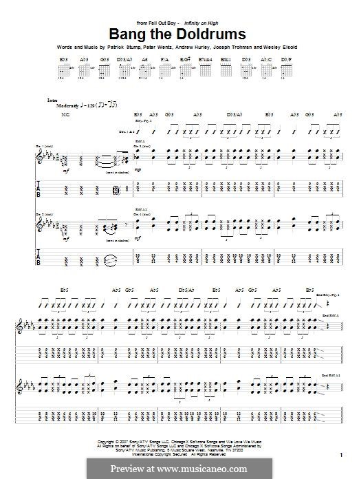 Bang the Doldrums (Fall Out Boy): Para guitarra com guia by Andrew Hurley, Joseph Trohman, Patrick Stump, Peter Wentz, Wesley Eisold