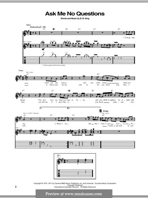 Ask Me No Questions: Para guitarra com guia by B.B. King