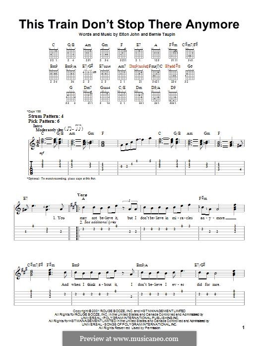 This Train Don't Stop There Anymore por E. John Partituras on músicaNeo