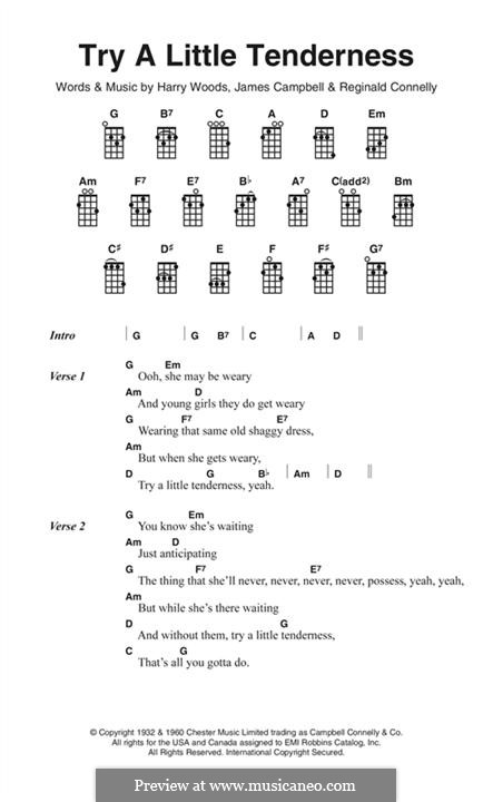 Try a Little Tenderness: melodia by Harry Woods, Jimmy Campbell, Reginald Connelly