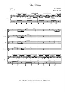 Quintet version: For saxophones and piano by Franz Schubert