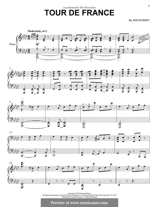 Tour de France (The Piano Guys): Para Piano by Jon Schmidt