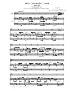 Complete Movements: arranjo para violino e piano by Johann Sebastian Bach