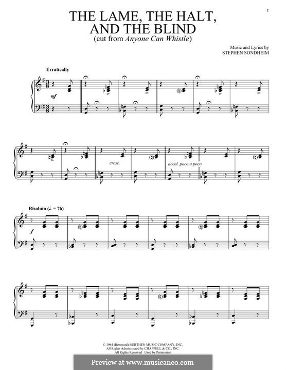 The Lame, the Halt, and the Blind: Para vocais e piano by Stephen Sondheim