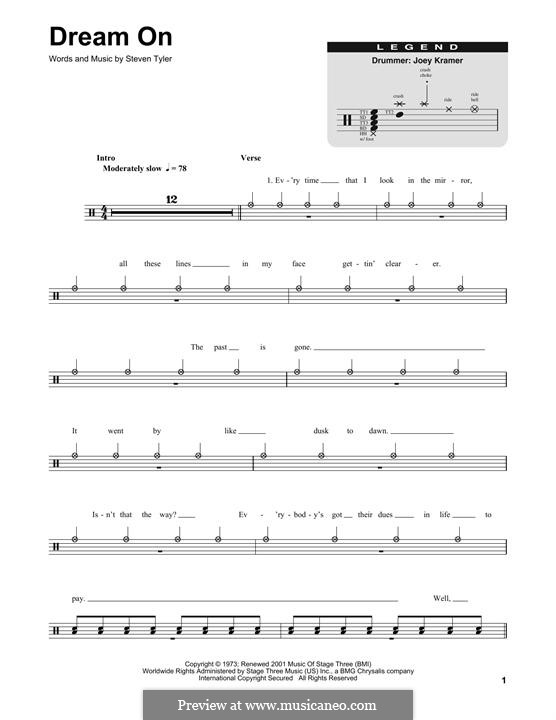 Dream On (Aerosmith): Drum set by Steven Tyler