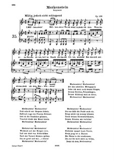 Merkenstein, Op.100: Partitura de piano com partes de vocal by Ludwig van Beethoven