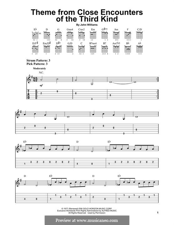 Theme from Close Encounters of the Third Kind: Para guitarra com guia by John Williams