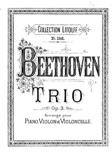 String Trio No.1 in E Flat Major, Op.3: Versão para trio de piano by Ludwig van Beethoven