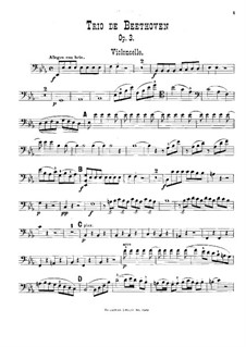 String Trio No.1 in E Flat Major, Op.3: versão para trio de piano - violoncelo parte by Ludwig van Beethoven