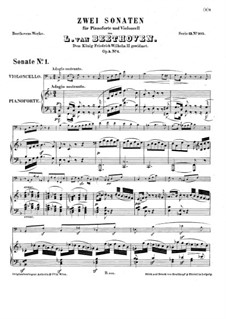 Sonata for Cello and Piano No.1 in F Major, Op.5: partitura by Ludwig van Beethoven