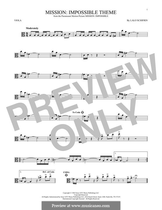 Mission: Impossible Theme: para viola by Lalo Schifrin
