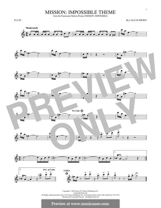 Mission: Impossible Theme: para flauta by Lalo Schifrin