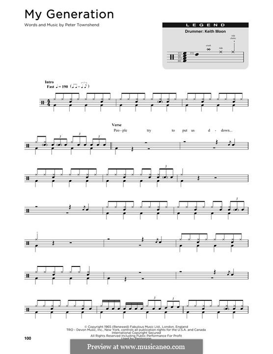 My Generation (The Who): Drum set by Peter Townshend