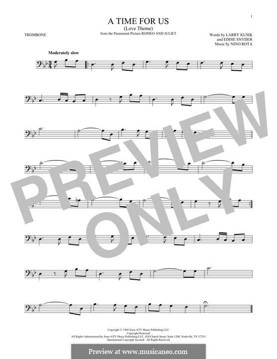 A Time for Us (Love Theme from Romeo and Juliet): para trombone by Nino Rota