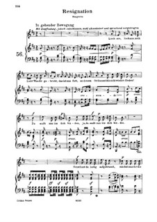 Resignation, WoO 149: Piano score with vocal part by Ludwig van Beethoven