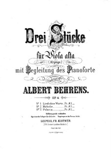 Melodia for Viola and Piano, Op.4 No.2: Melodia for Viola and Piano by Albert Behrens