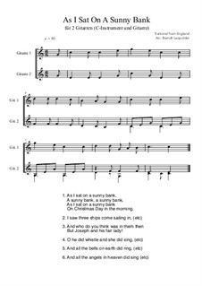 As I Sat on a Sunny Bank: For two guitars/C-instrument and guitar (C Major) by folklore