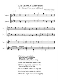 As I Sat on a Sunny Bank: For two guitars/C-instrument and guitar (G Major) by folklore